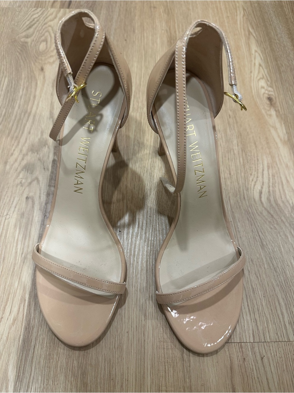 Stuart Weitzman Patent Ankle-Strap Heels
